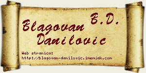 Blagovan Danilović vizit kartica